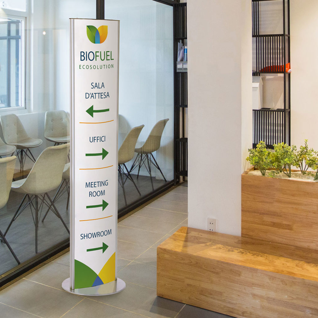 totem direzionale per interno personalizzato